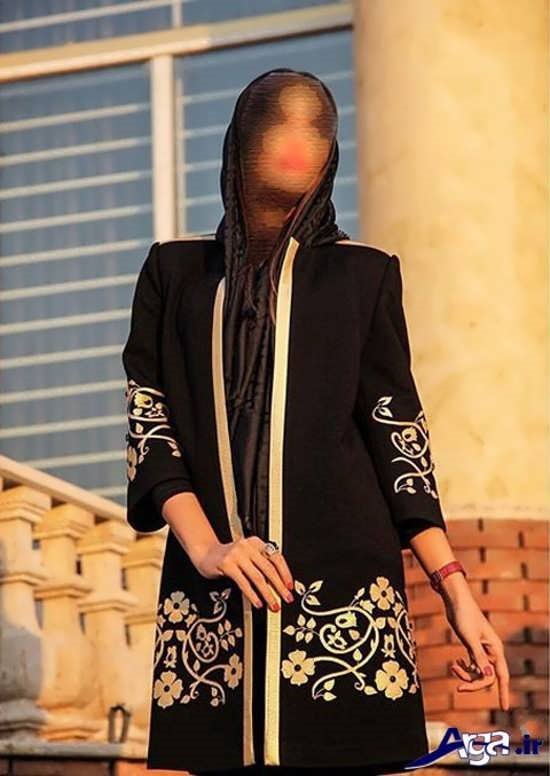 مدل مانتو کوتاه حاشیه دار