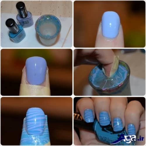 طراحی ناخنها با آب