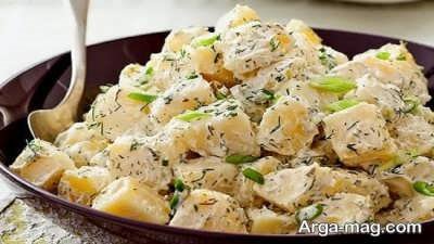 طرز تهیه سالاد شوید با سیب زمینی