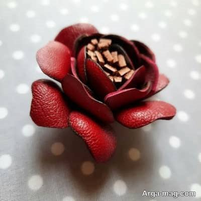 ساخت گل رز با چرم
