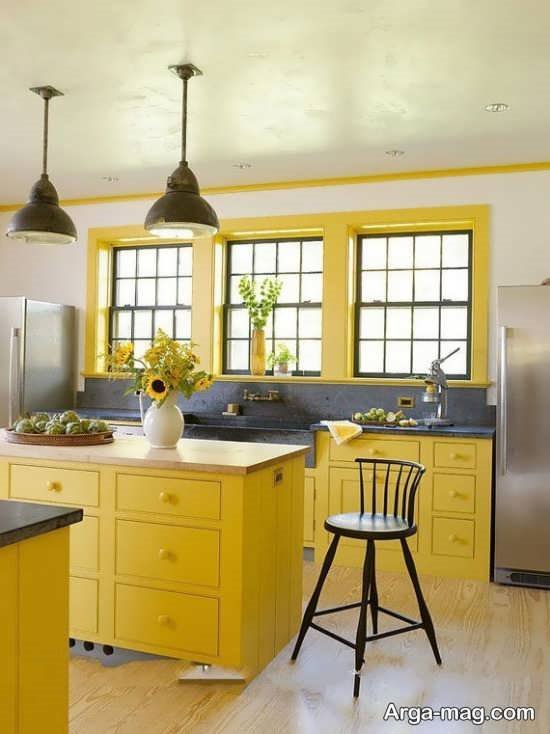 انواع متنوع دکوراسیون آشپزخانه زرد