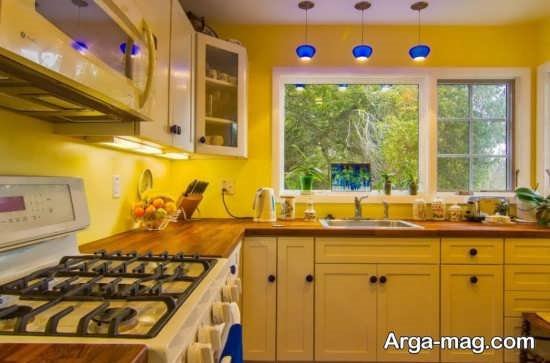 انواع باحال از دیزاین آشپزخانه زرد