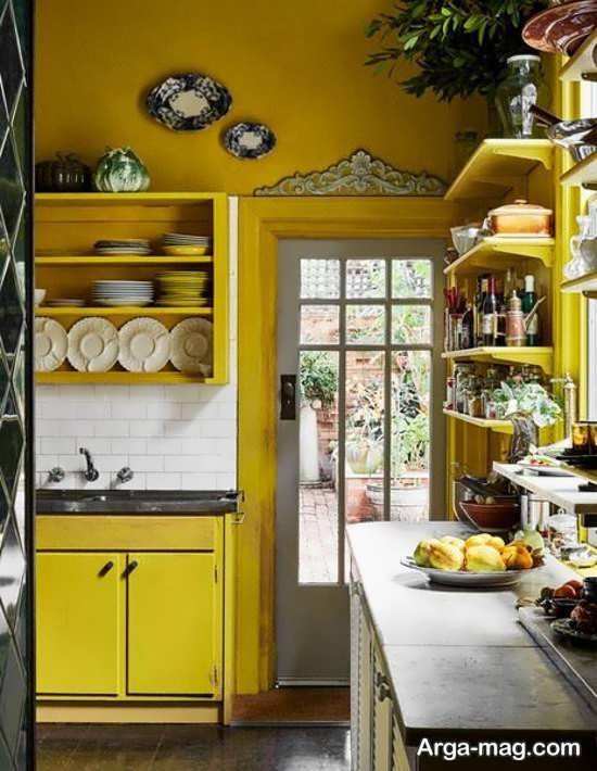مجموعه دکوراسیون آشپزخانه زرد