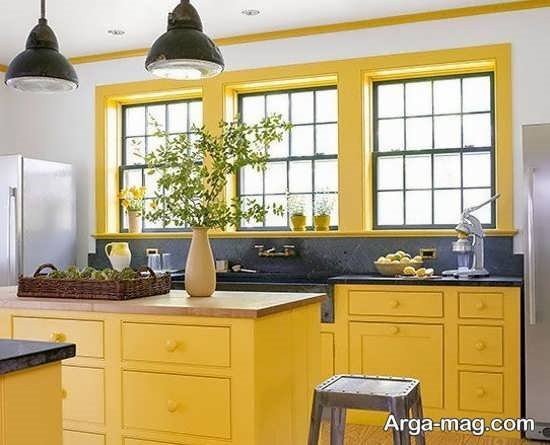 انواع متفاوت دکوراسیون آشپزخانه زرد