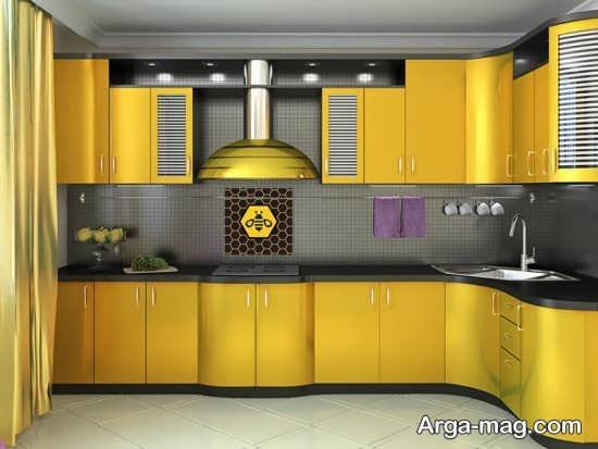 انواع شیک دکوراسیون آشپزخانه زرد