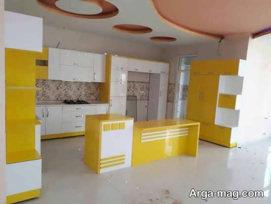دیزاین جدید آشپزخانه زرد
