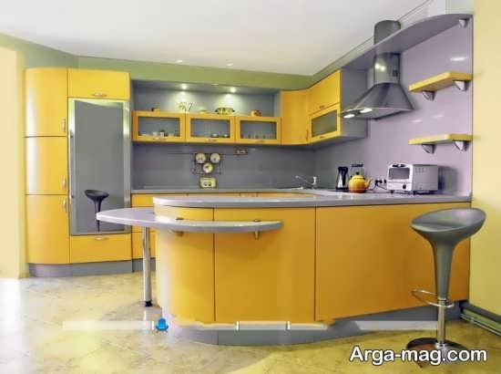 انواع مختلف دکوراسیون آشپزخانه زرد