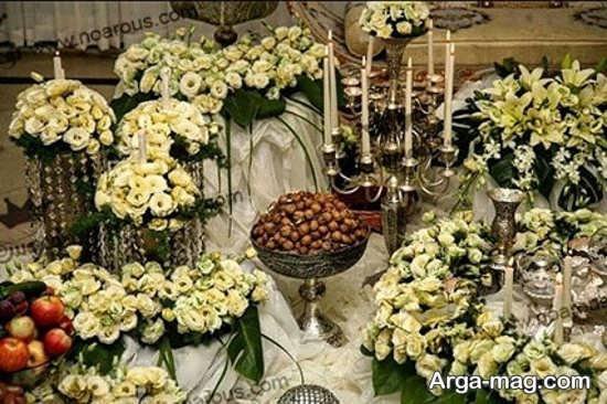 تصاویر تزئینات سفره عقد با گل