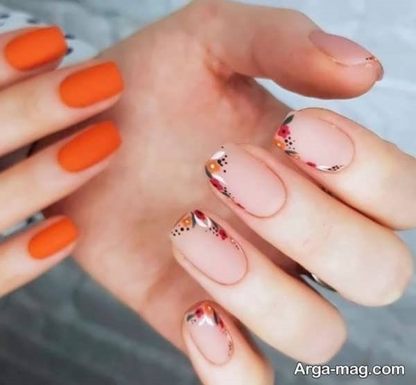 دیزاین شیک ناخن با تم پاییزی