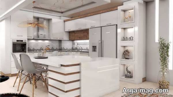 مدل های مختلف طراحی داخلی آشپزخانه رنگ روشن