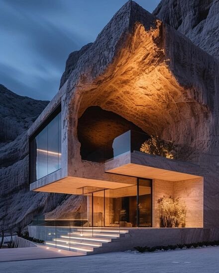 معماری لاکچری از کنده کاری در دل کوه