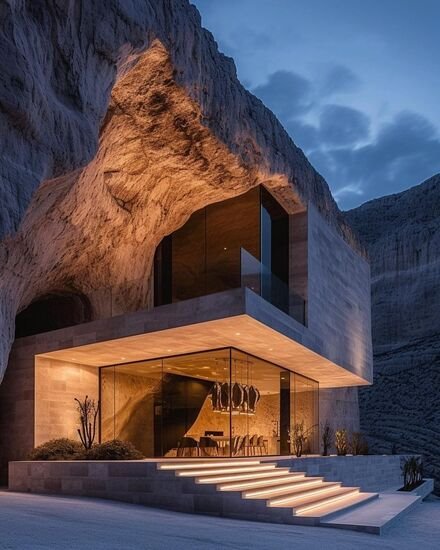 معماری لاکچری از کنده کاری در دل کوه