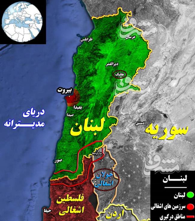 پاسخ قاطع حزب الله به حملات صهیونیست ها در شهر بعلبک / جزئیات حملات کوبنده حزب الله به دو پایگاه صهیونیست‌ها در جولان اشغالی  +نقشه میدانی
