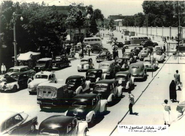 تهران قدیم؛ 2 تصویر جالب از تردد خودروها در خیابان استانبول؛ 75 سال قبل/ عکس