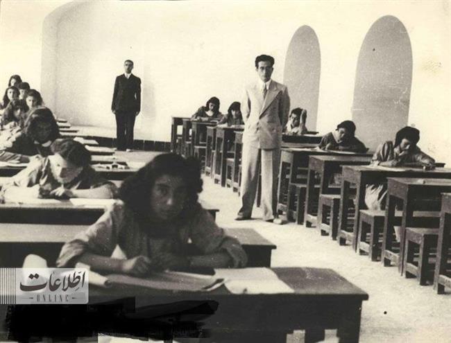 تهران قدیم ؛ عکس دبیرستان دخترانه در تهران 90 سال پیش