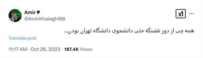 توییت دانشجوی به قتل رسیده دانشگاه تهران که اشک همه را درآورد