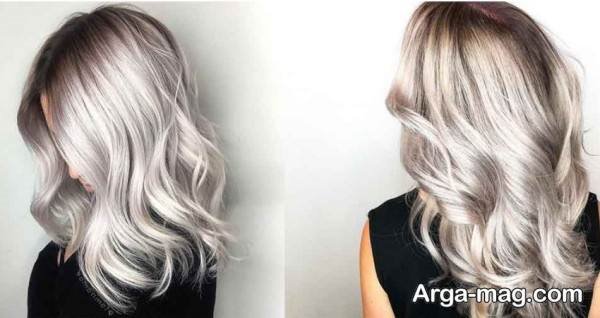 زیباترین رنگ موی نقره ای یخی