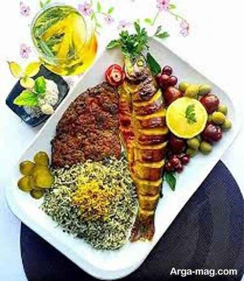 تزیین ماهی سرخ شده