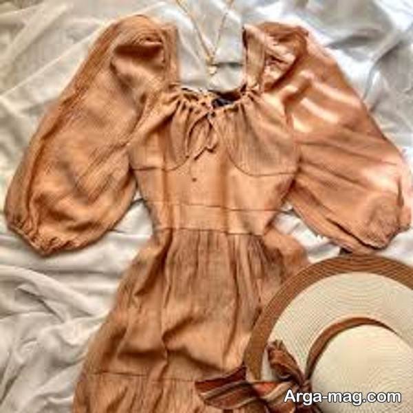 پیراهن مجلسی نسکافه ای لاکچری