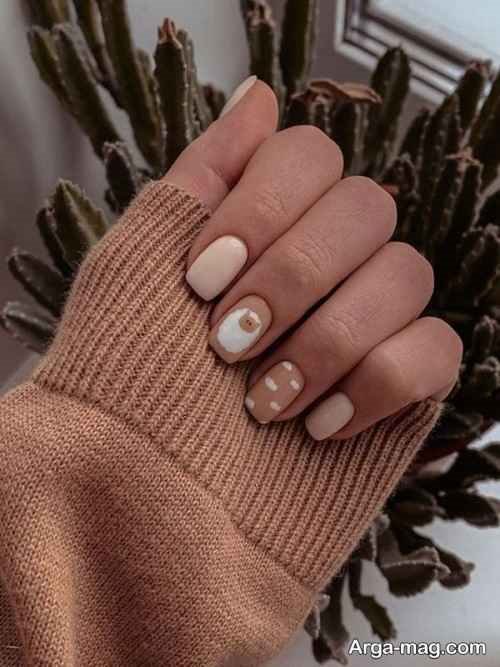 ناخن با طرح نسکافه ای