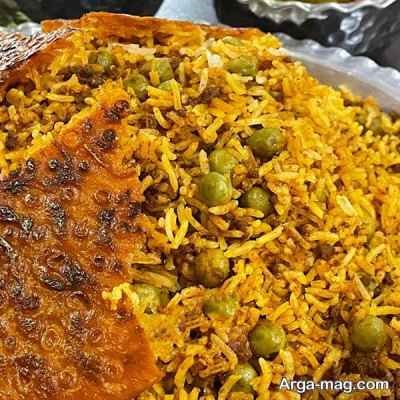 ته چین نخود فرنگی مخصوص