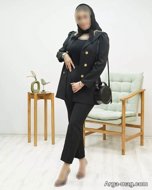 ایده تیپ با کت مشکی شیک