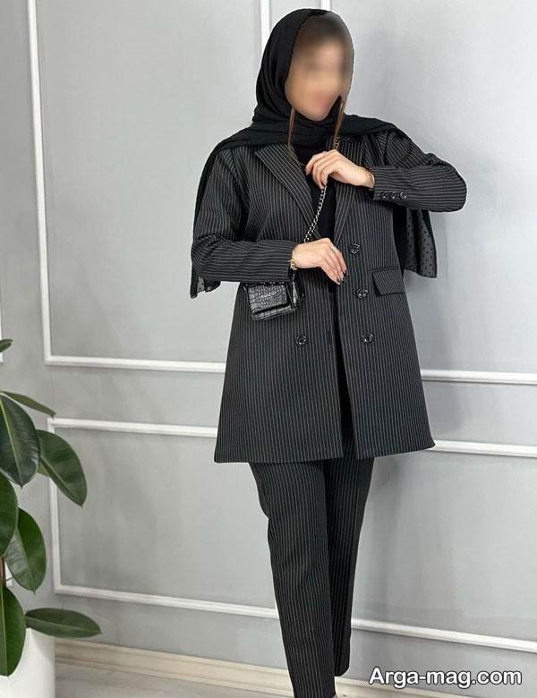 ایده لاکچری تیپ با کت مشکی