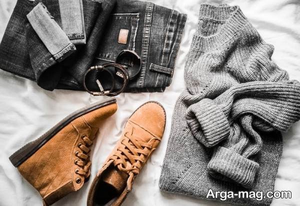 مدل لاکچری تیپ با کفش قهوه ای