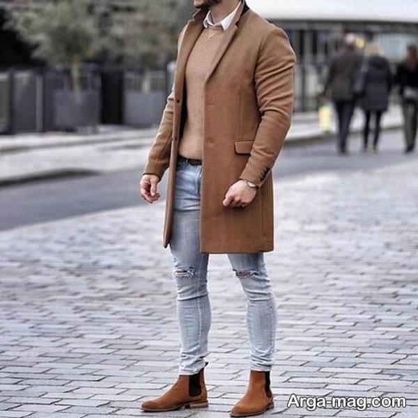 تیپ با کفش قهوه ای شیک