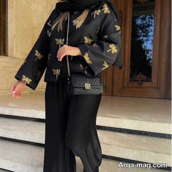 ست با شلوار پیلی دار در طرح خاص