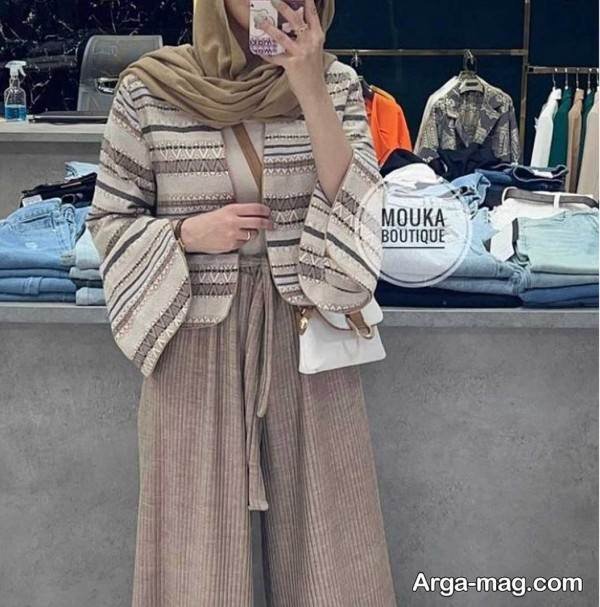 تیپ با شلوار پیلی دار لاکچری