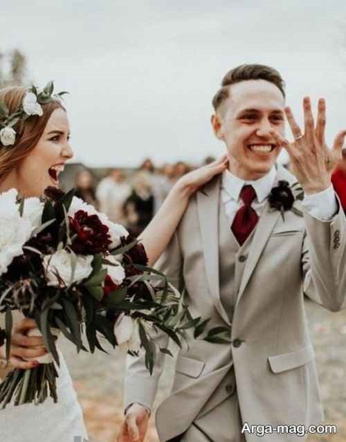 عکس پاییزی عروس با حلقه