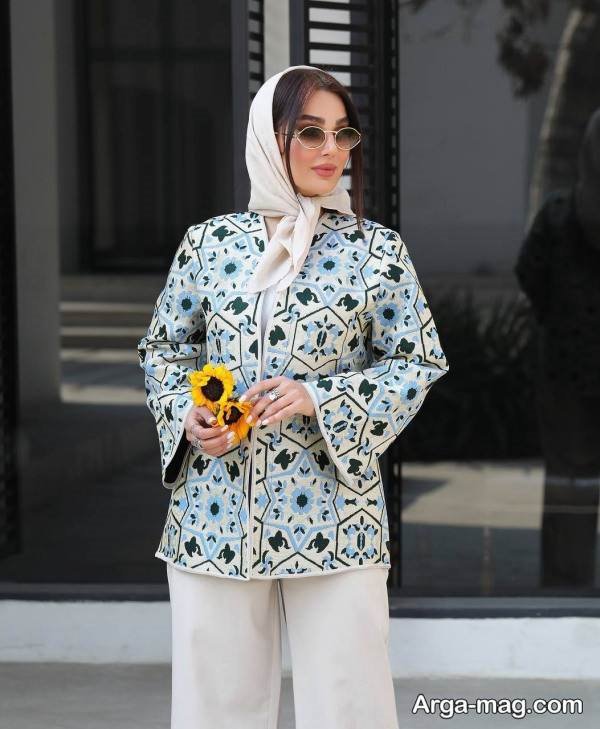 زیباترین ست کت و شلوار و روسری