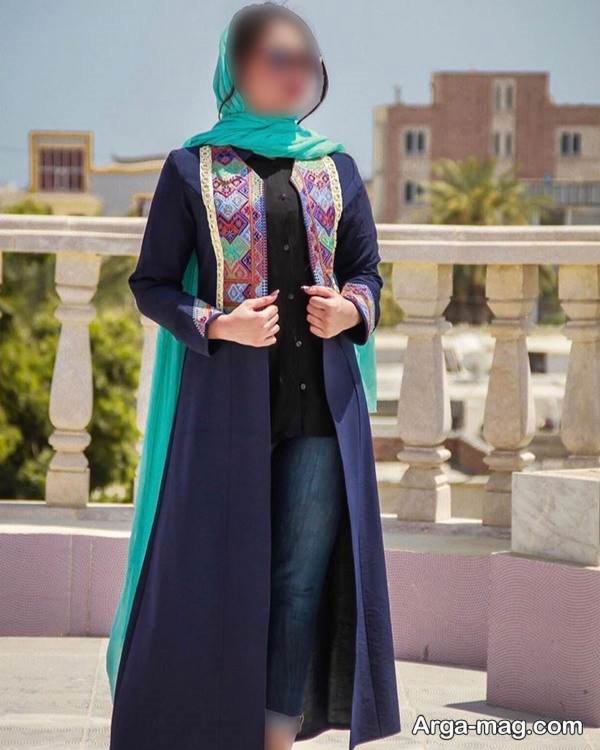 مانتو سرمه ای شیک