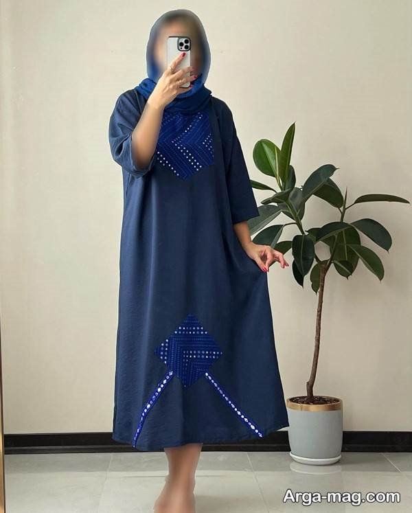 مدل مانتو سرمه ای منحصر به فرد