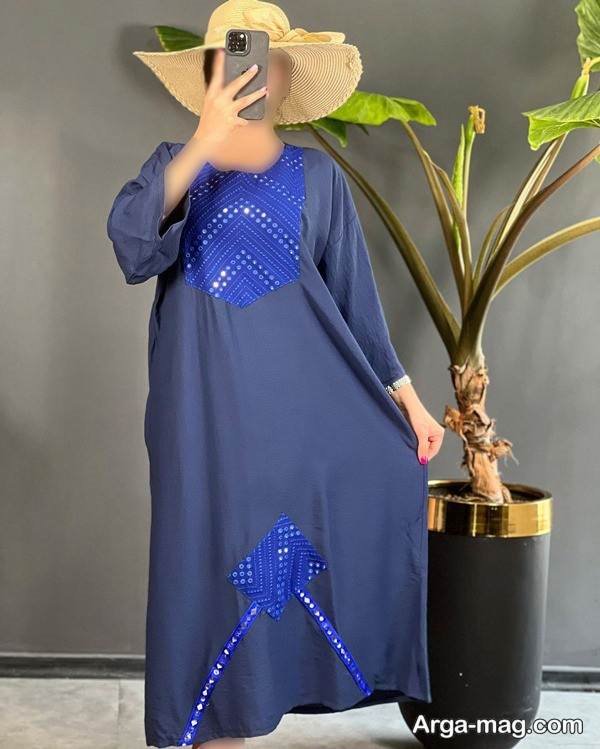 مدل مانتو سرمه ای در طرح خاص