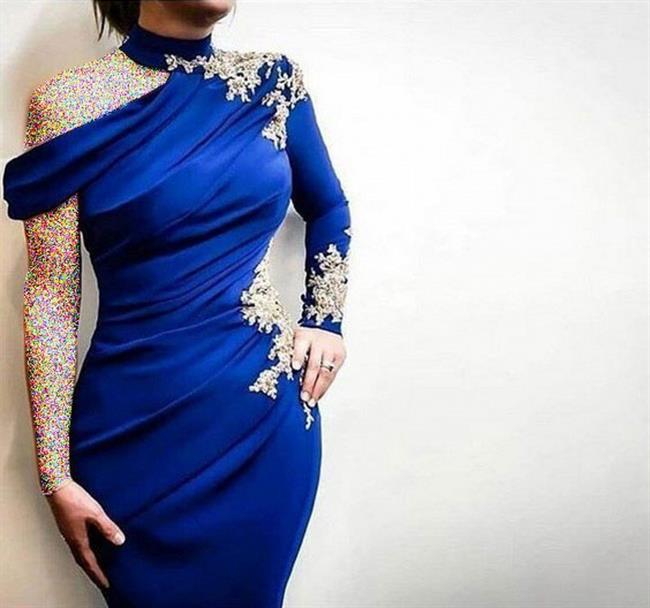 شیک ترین لباس مجلسی سرمه ای