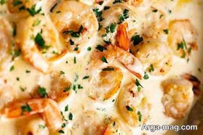طرز تهیه خوراک میگو با پنیر با دستور پخت آسان
