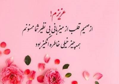 متن تشکر از میزبان با مفاهیم ناب
