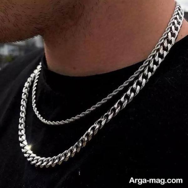 مدل گردنبند دو لاین ساده