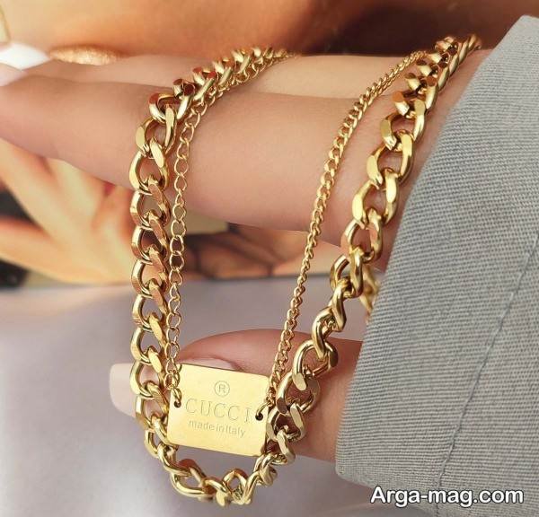  گردنبند زیبا دو لاین