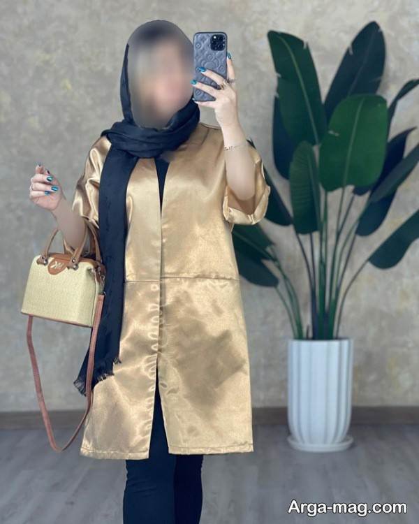 ایده متفاوت تیپ با مانتو کرم 