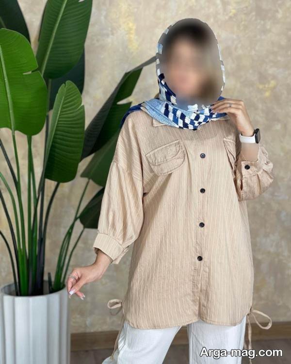 ایده لاکچری تیپ با مانتو کرم 