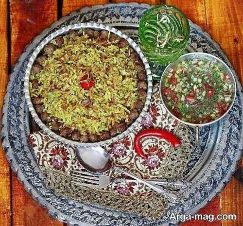 تزیین کلم پلو با دورچین