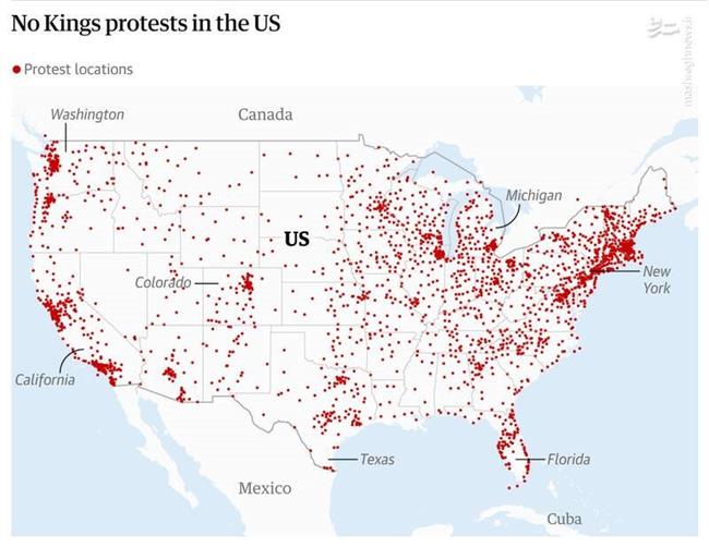 گسترده‌ترین اعتراضات تاریخ آمریکا/ آن‌چه باید درباره اعتراضات «نه به پادشاهی» بخوانید