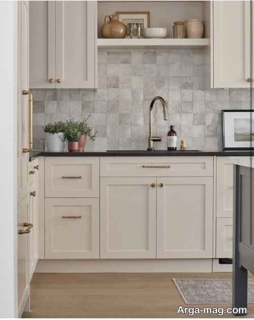 کابینت رنگ بژ شیک