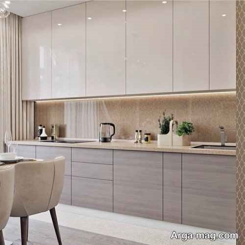 کابینت رنگ بژ برای آشپزخانه