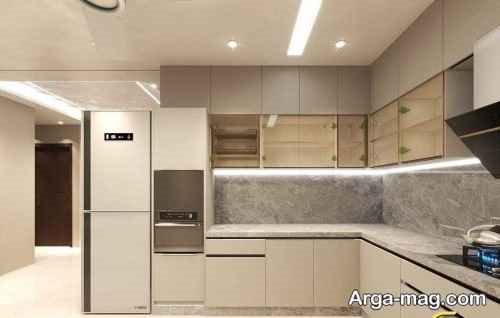 طرح کابینت رنگ بژ