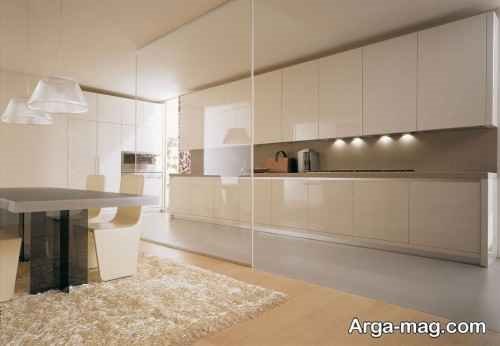 کابینت رنگ بژ لاکچری