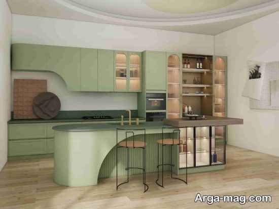 مدل کابینت سبز ماچا